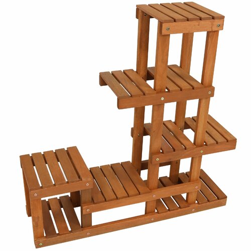 Red Barrel Studio Turnbridge Rectangular Multi Tiered Solid Wood Plant